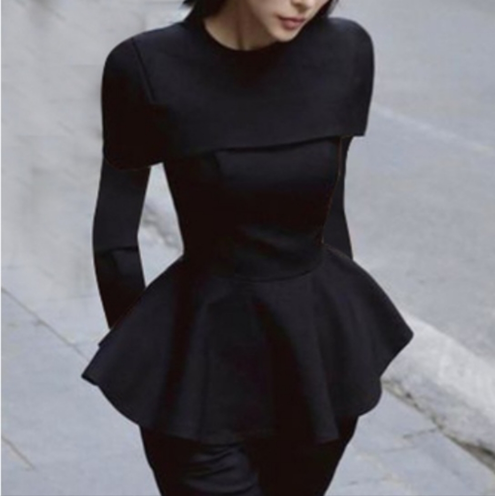 Elegant Black Peplum Top